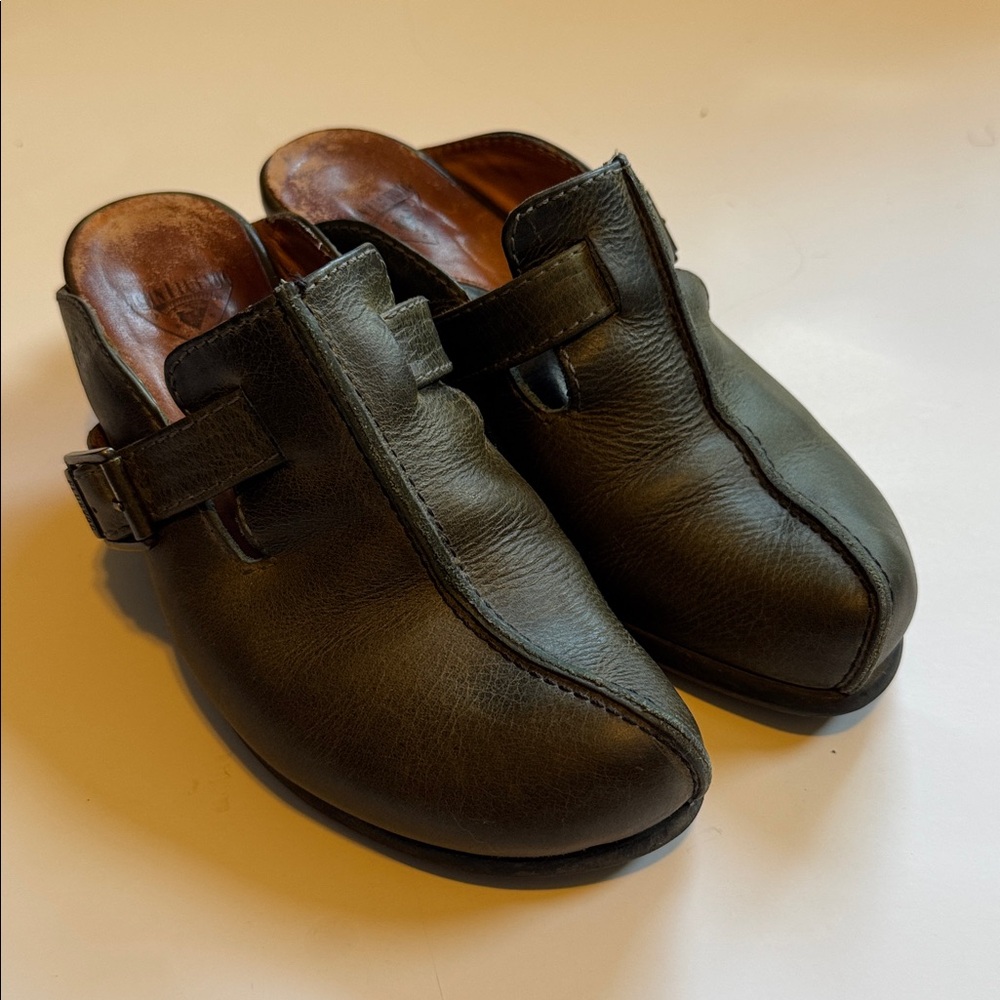 John Fluevog dark green Leather Buckle Shoes - Picture 10 of 11